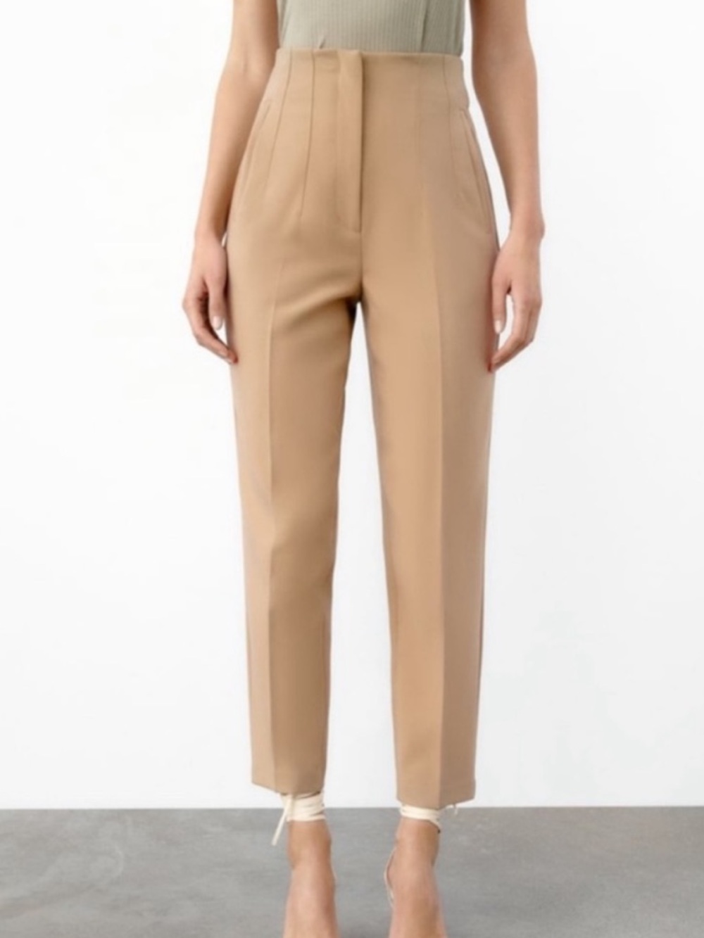 Zara High Waisted Tapered Ankle Pants